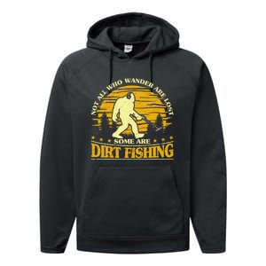 Bigfoot Dirt Fishing Metal Detecting Funny Metal Detecto Performance Fleece Hoodie