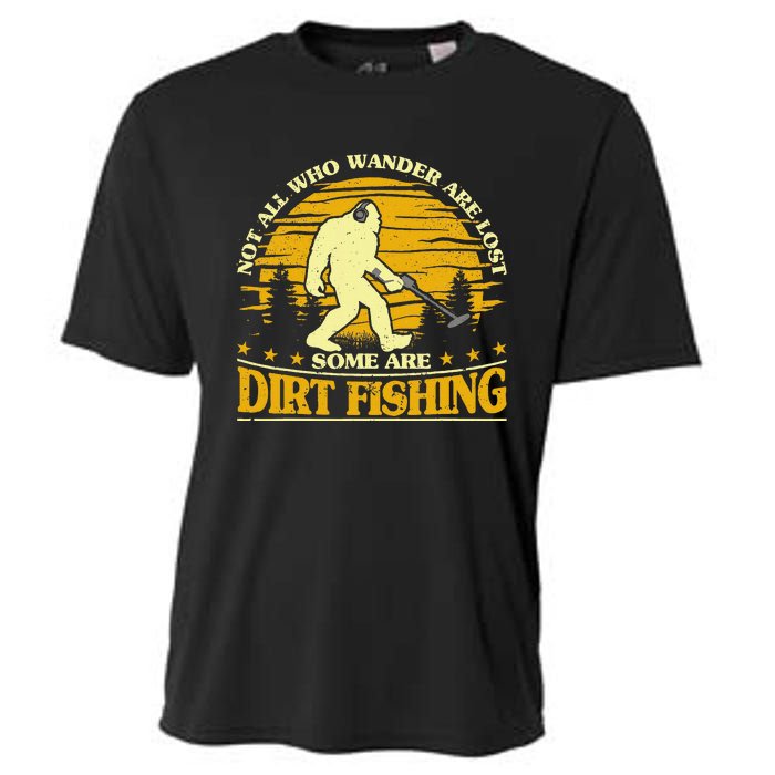 Bigfoot Dirt Fishing Metal Detecting Funny Metal Detecto Cooling Performance Crew T-Shirt