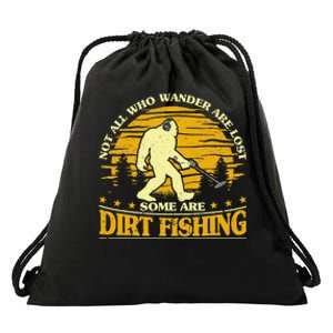 Bigfoot Dirt Fishing Metal Detecting Funny Metal Detecto Drawstring Bag