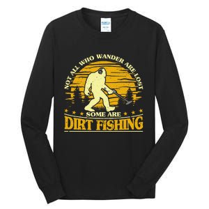 Bigfoot Dirt Fishing Metal Detecting Funny Metal Detecto Tall Long Sleeve T-Shirt