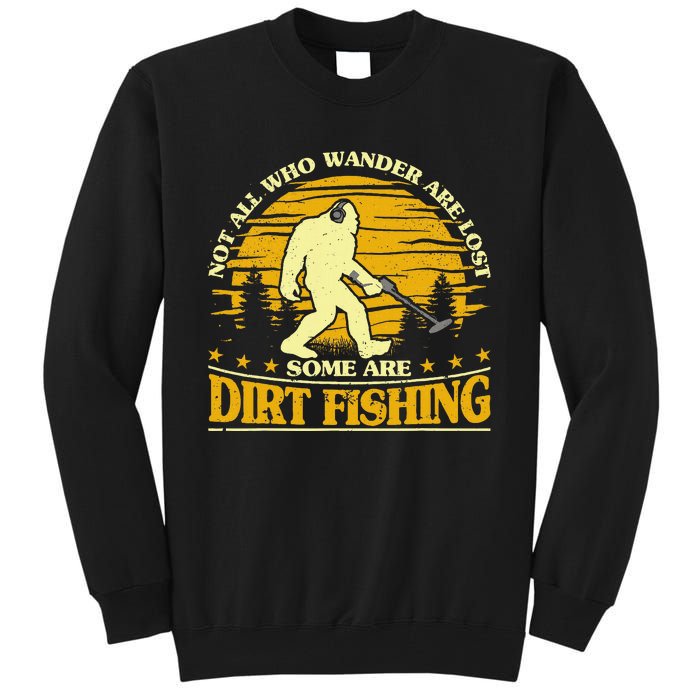 Bigfoot Dirt Fishing Metal Detecting Funny Metal Detecto Tall Sweatshirt