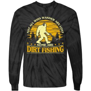 Bigfoot Dirt Fishing Metal Detecting Funny Metal Detecto Tie-Dye Long Sleeve Shirt