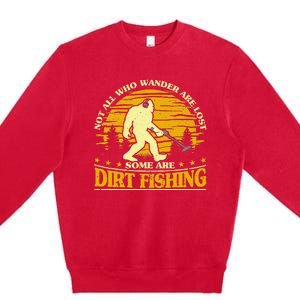 Bigfoot Dirt Fishing Metal Detecting Funny Metal Detecto Premium Crewneck Sweatshirt