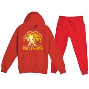 Bigfoot Dirt Fishing Metal Detecting Funny Metal Detecto Premium Hooded Sweatsuit Set