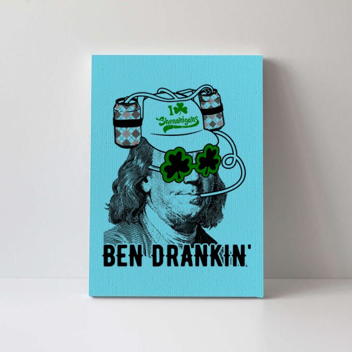 Ben Drankin Funny Green Shamrock Political St Patricks Day Cute Gift Canvas