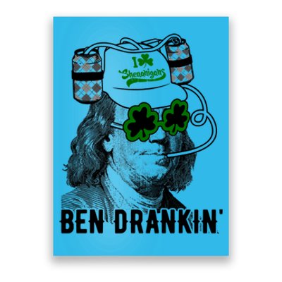 Ben Drankin Funny Green Shamrock Political St Patricks Day Cute Gift Poster