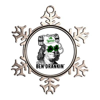 Ben Drankin Funny Green Shamrock Political St Patricks Day Cute Gift Metallic Star Ornament