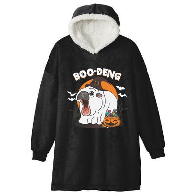 Boo Deng Funny Moo Deng Hallowee Hooded Wearable Blanket