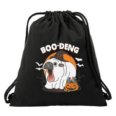 Boo Deng Funny Moo Deng Hallowee Drawstring Bag