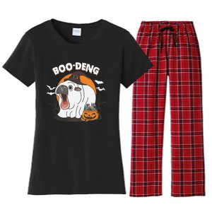 Boo Deng Funny Moo Deng Hallowee Women's Flannel Pajama Set