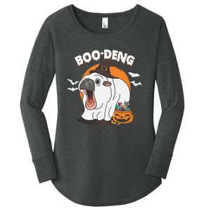 Boo Deng Funny Moo Deng Hallowee Women's Perfect Tri Tunic Long Sleeve Shirt