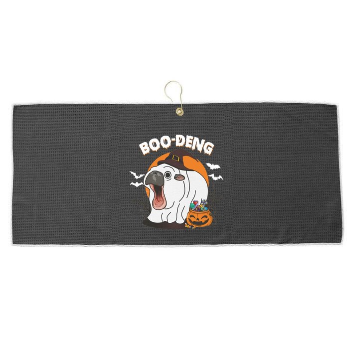 Boo Deng Funny Moo Deng Hallowee Large Microfiber Waffle Golf Towel