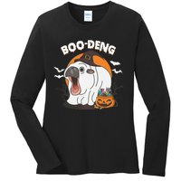 Boo Deng Funny Moo Deng Hallowee Ladies Long Sleeve Shirt