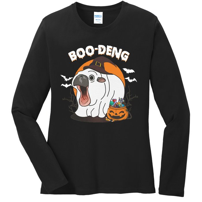 Boo Deng Funny Moo Deng Hallowee Ladies Long Sleeve Shirt