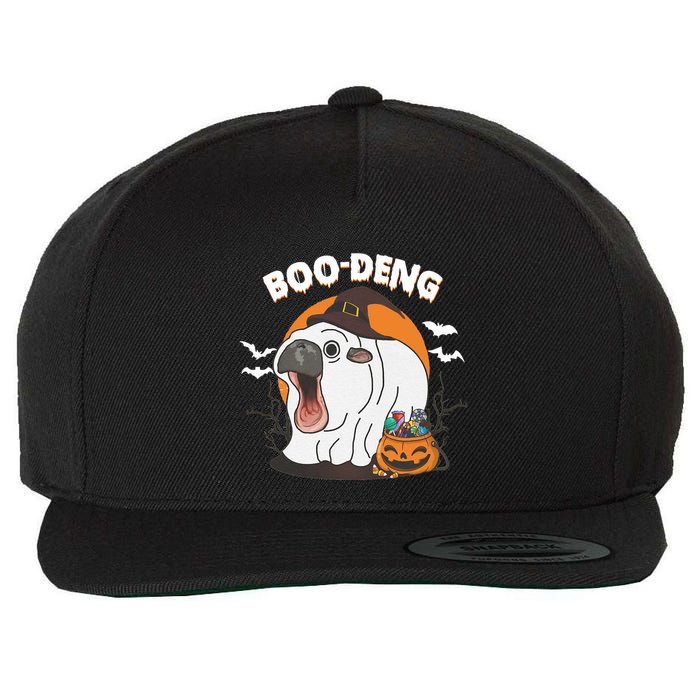 Boo Deng Funny Moo Deng Hallowee Wool Snapback Cap
