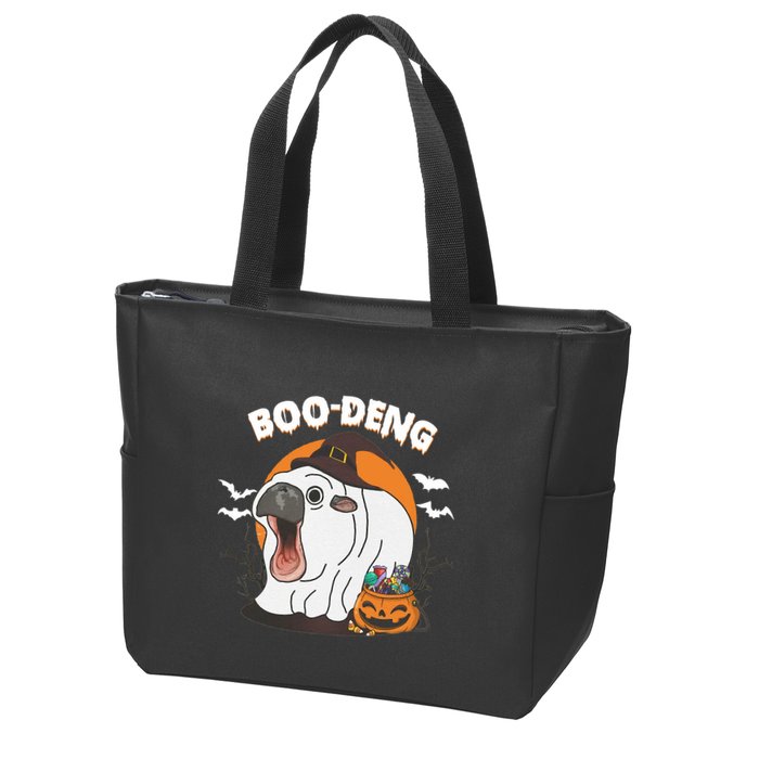 Boo Deng Funny Moo Deng Hallowee Zip Tote Bag