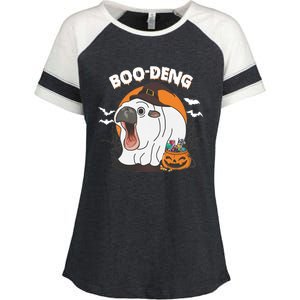 Boo Deng Funny Moo Deng Hallowee Enza Ladies Jersey Colorblock Tee