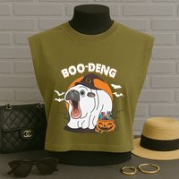 Boo Deng Funny Moo Deng Hallowee Garment-Dyed Women's Muscle Tee