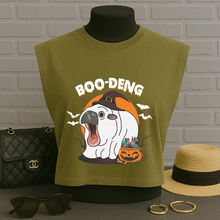 Boo Deng Funny Moo Deng Hallowee Garment-Dyed Women's Muscle Tee
