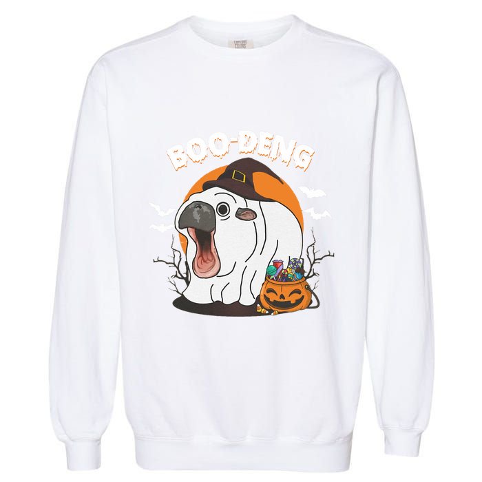 Boo Deng Funny Moo Deng Hallowee Garment-Dyed Sweatshirt