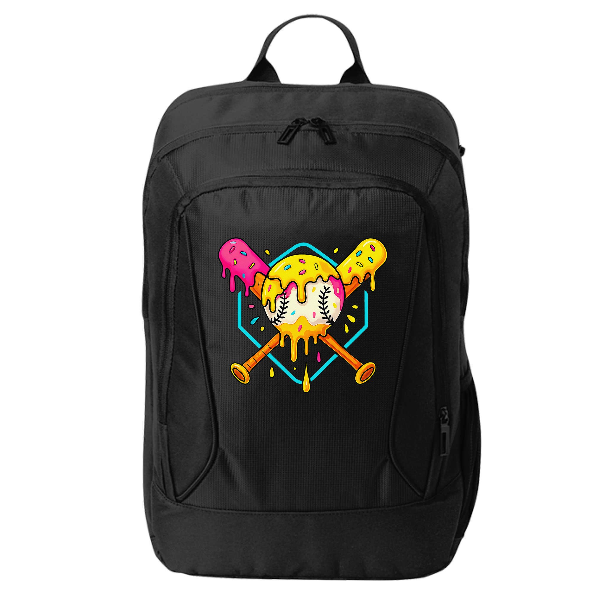 Baseball Drip For Home Plate Ice Cream Drip Sport City Backpack