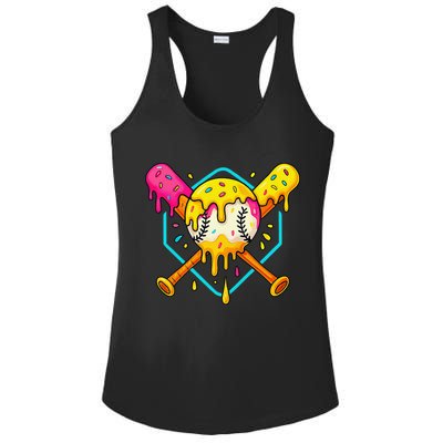 Baseball Drip For Home Plate Ice Cream Drip Sport Ladies PosiCharge Competitor Racerback Tank