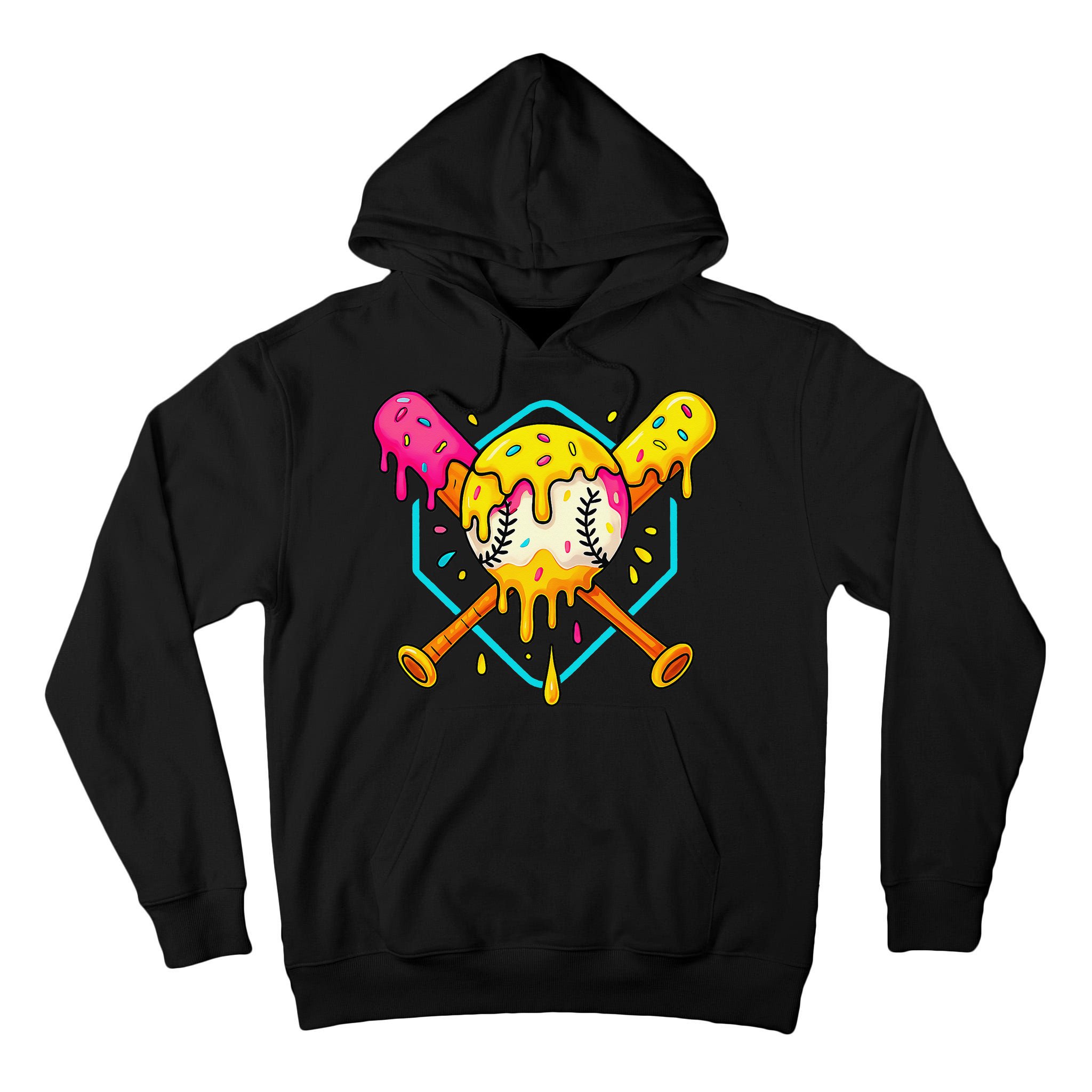 Baseball Drip For Home Plate Ice Cream Drip Sport Tall Hoodie