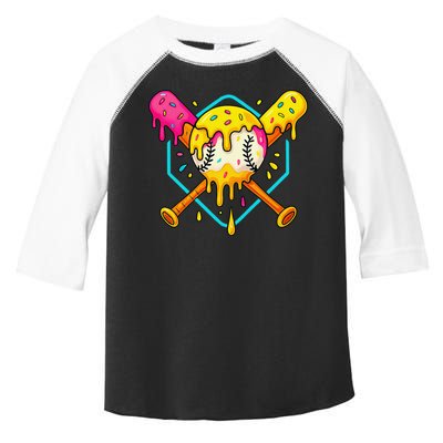 Baseball Drip For Home Plate Ice Cream Drip Sport Toddler Fine Jersey T-Shirt