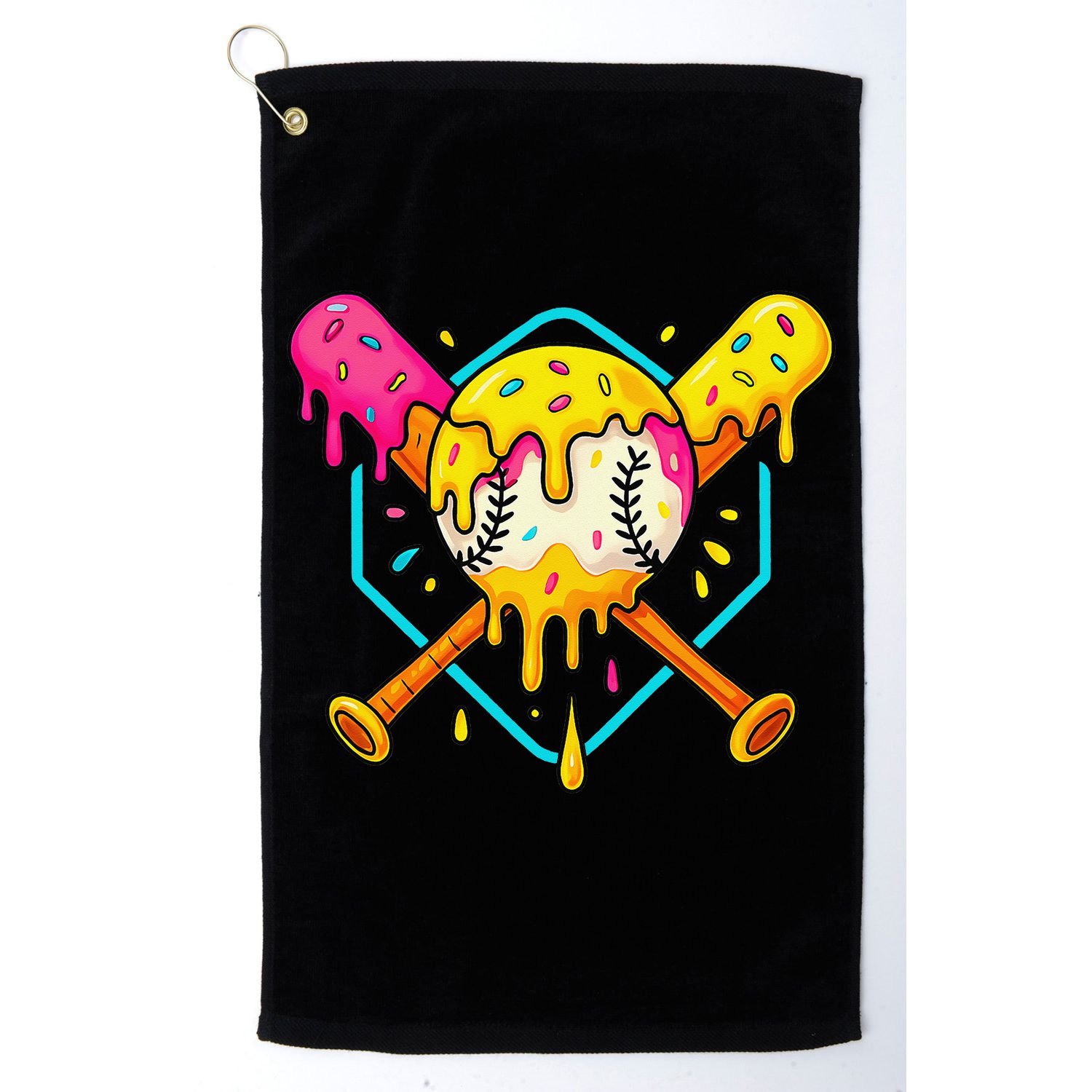 Baseball Drip For Home Plate Ice Cream Drip Sport Golf Towel