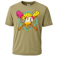 Baseball Drip For Home Plate Ice Cream Drip Sport Cooling Performance Crew T-Shirt