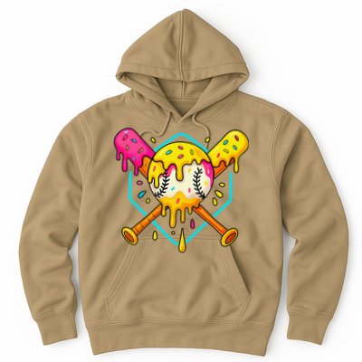 Baseball Drip For Home Plate Ice Cream Drip Sport Hoodie