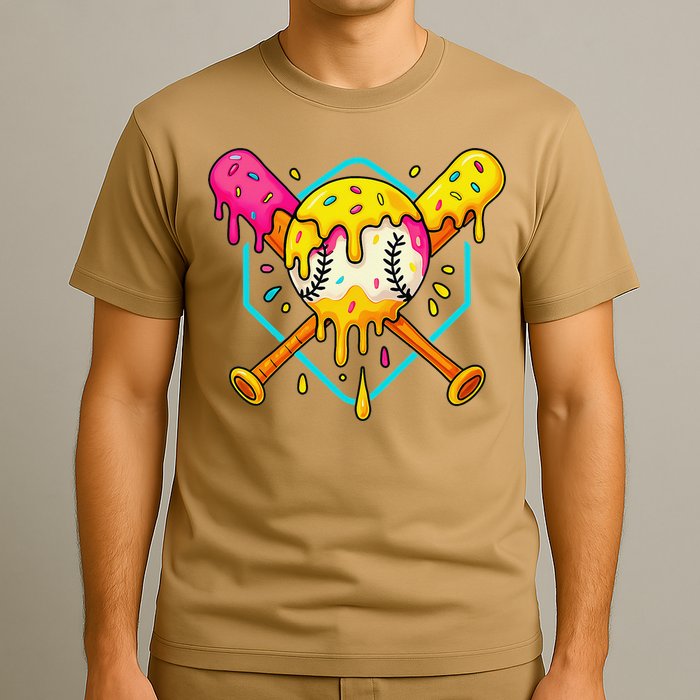 Baseball Drip For Home Plate Ice Cream Drip Sport T-Shirt