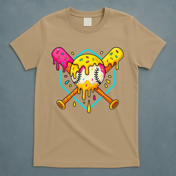 Baseball Drip For Home Plate Ice Cream Drip Sport T-Shirt