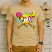 Baseball Drip For Home Plate Ice Cream Drip Sport T-Shirt