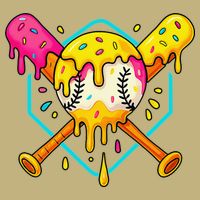 Baseball Drip For Home Plate Ice Cream Drip Sport T-Shirt