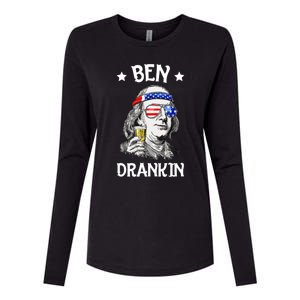 Ben Drankin Funny Fourth Of July Gift Womens Cotton Relaxed Long Sleeve T-Shirt