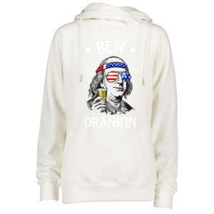 Ben Drankin Funny Fourth Of July Gift Womens Funnel Neck Pullover Hood