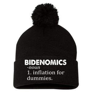 Bidenomics Definition Funny AntiBiden Pom Pom 12in Knit Beanie