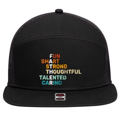 Best Dad From Daughter Funny Fathers Day Birthday From Son 7 Panel Mesh Trucker Snapback Hat