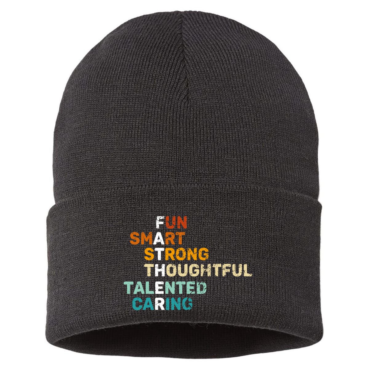Best Dad From Daughter Funny Fathers Day Birthday From Son Sustainable Knit Beanie