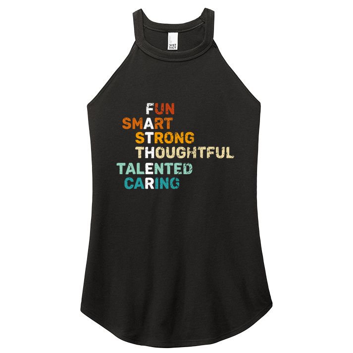 Best Dad From Daughter Funny Fathers Day Birthday From Son Women's Perfect Tri Rocker Tank