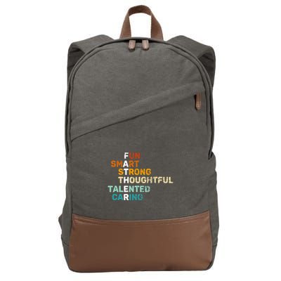 Best Dad From Daughter Funny Fathers Day Birthday From Son Cotton Canvas Backpack