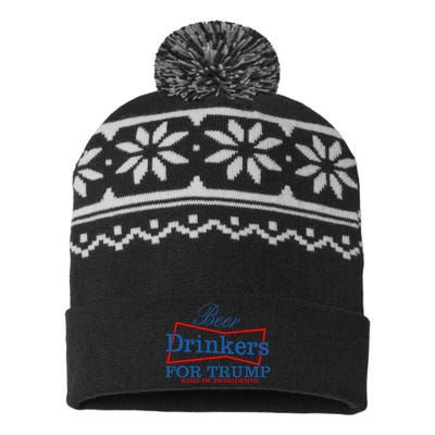 Beer Drinkers For Trump King Of Presidents USA-Made Snowflake Beanie