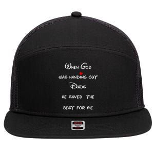 Best Dad Father Figure Worlds Greatest Father God Gift 7 Panel Mesh Trucker Snapback Hat