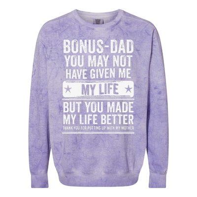 Bonus Dad Fathers Day Make My Life Better Thanks Colorblast Crewneck Sweatshirt