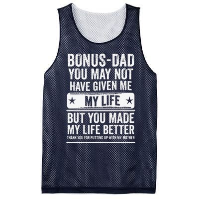 Bonus Dad Fathers Day Make My Life Better Thanks Mesh Reversible Basketball Jersey Tank