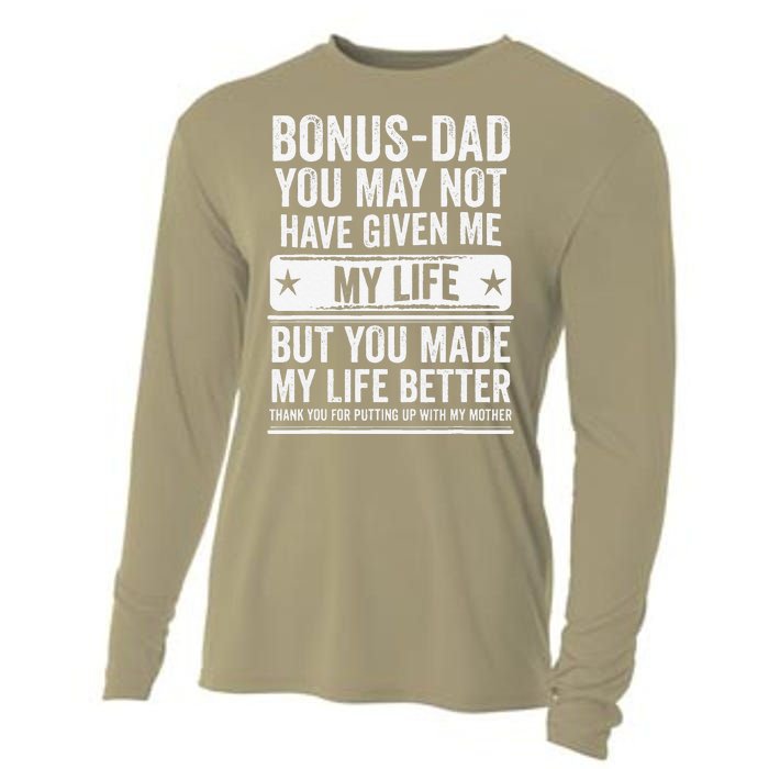 Bonus Dad Fathers Day Make My Life Better Thanks Cooling Performance Long Sleeve Crew