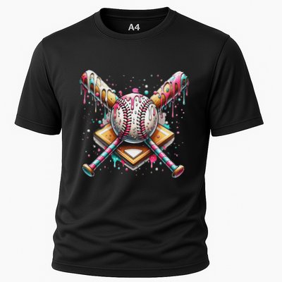 Baseball Drip For Ice Cream With Sprinkles Drip Performance Shirt