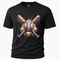 Baseball Drip For Ice Cream With Sprinkles Drip Cooling Performance Crew T-Shirt