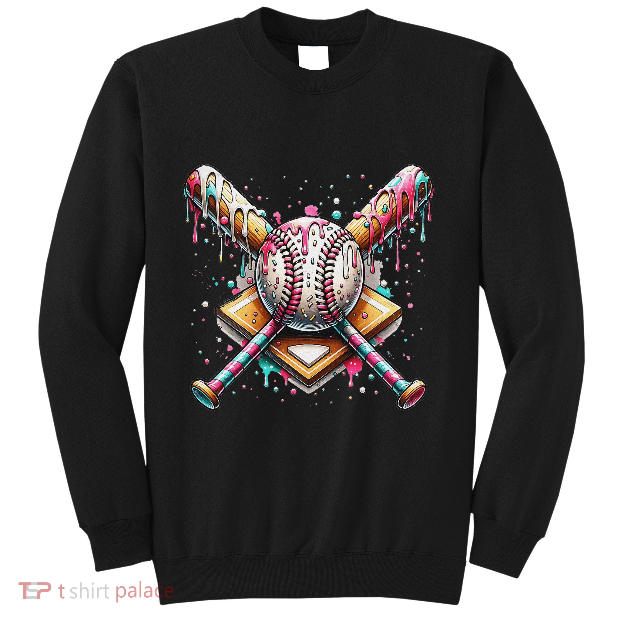 Baseball Drip For Ice Cream With Sprinkles Drip Sweatshirt